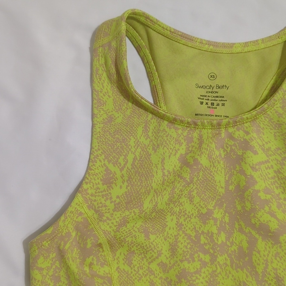 Sweaty Betty Flatter Me Gym Cropped Vest, Color Yellow/Tan Size XS - Picture 7 of 15